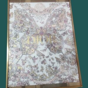 Dior Butterfly Art Print in Gold Frame